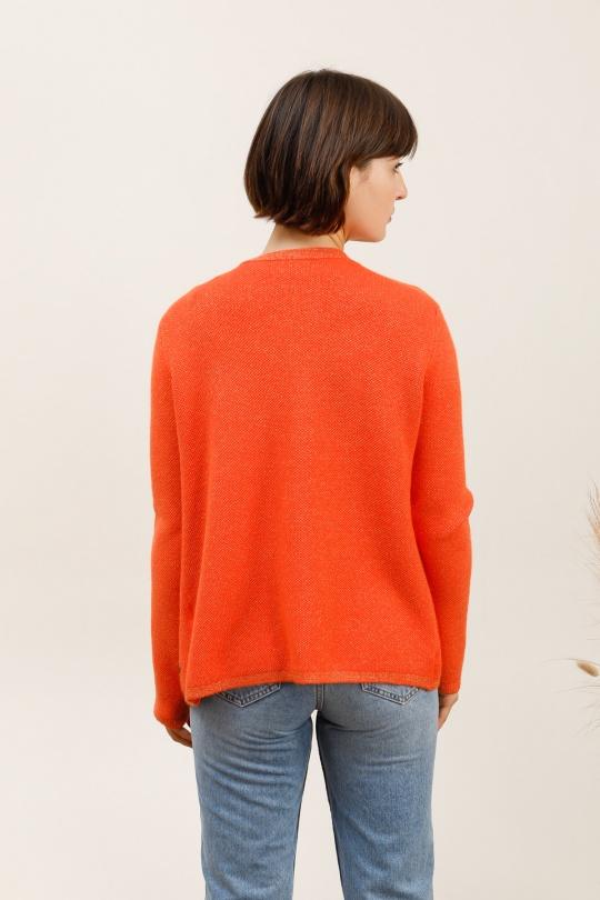 Gilets Femme Orange Pretty Collection GILET-8717LUREX Efashion Paris