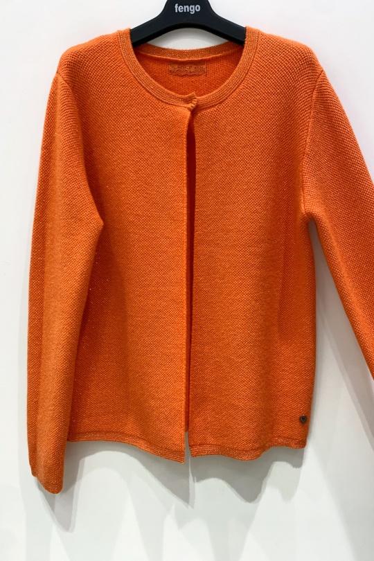 Gilets Femme Orange Pretty Collection GILET-8717LUREX Efashion Paris