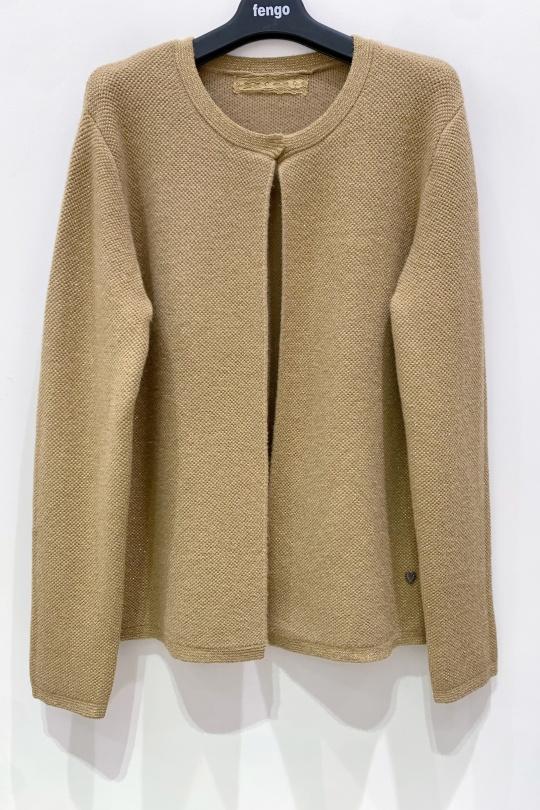 Gilets Femme Orange Pretty Collection GILET-8717LUREX Efashion Paris