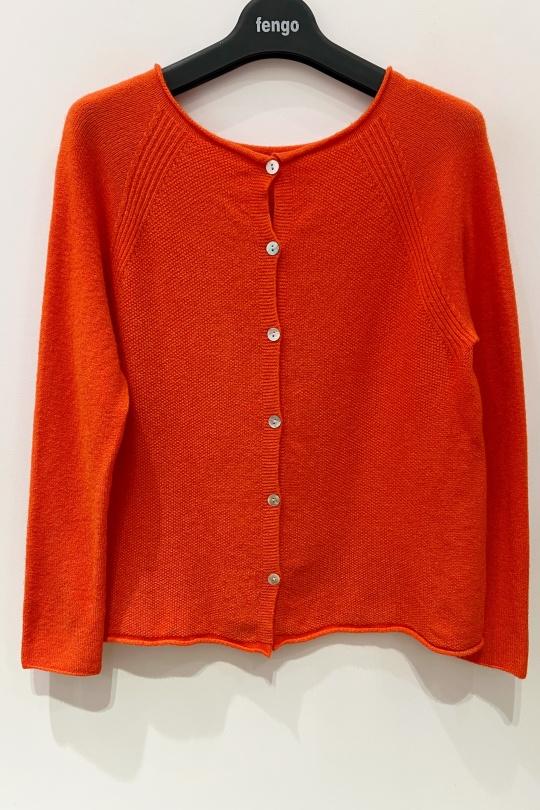 Gilets Femme Orange Pretty Collection PULL/GILET-1706 Efashion Paris