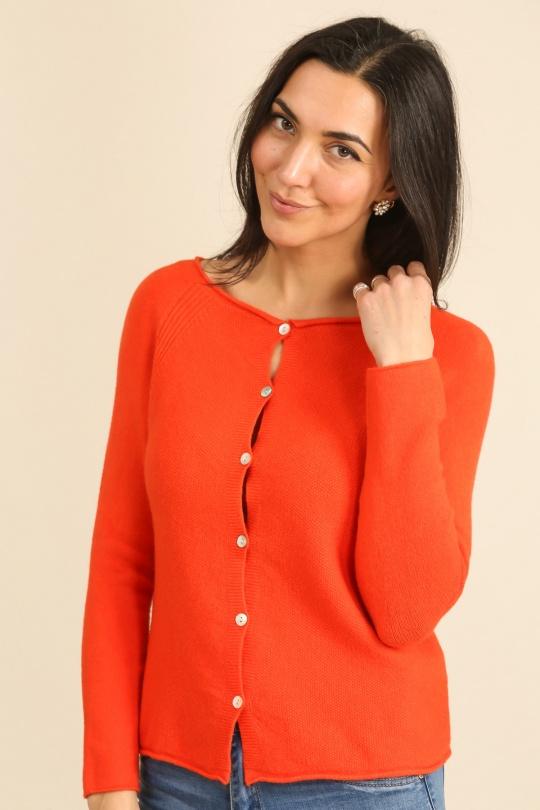 Gilets Femme Orange Pretty Collection PULL/GILET-1706 Efashion Paris