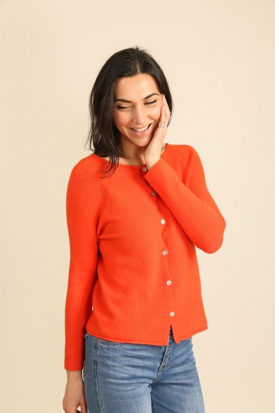 Gilets Femme Orange Pretty Collection PULL/GILET-1706 Efashion Paris