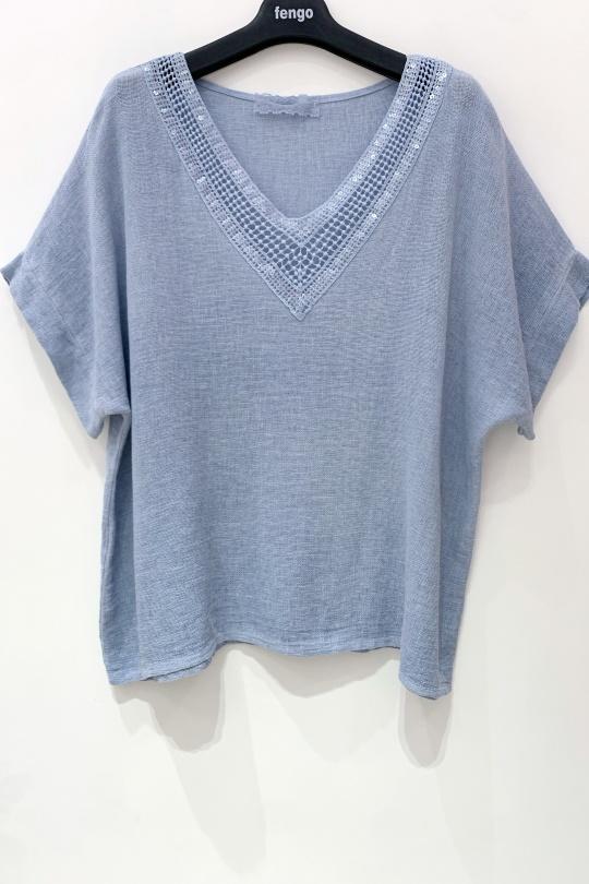 Tops Femme Fuchsia/Rose Pretty Collection BLOUSE-LC-SEQUINS Efashion Paris