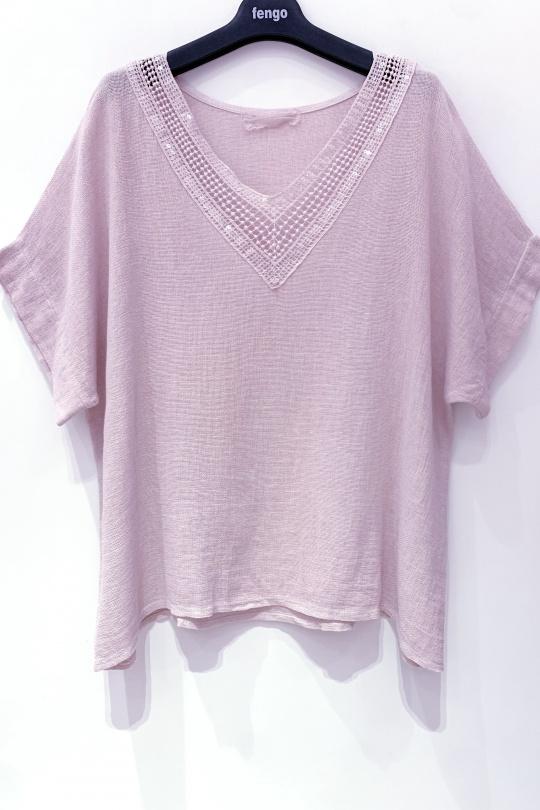 Tops Femme Fuchsia/Rose Pretty Collection BLOUSE-LC-SEQUINS Efashion Paris