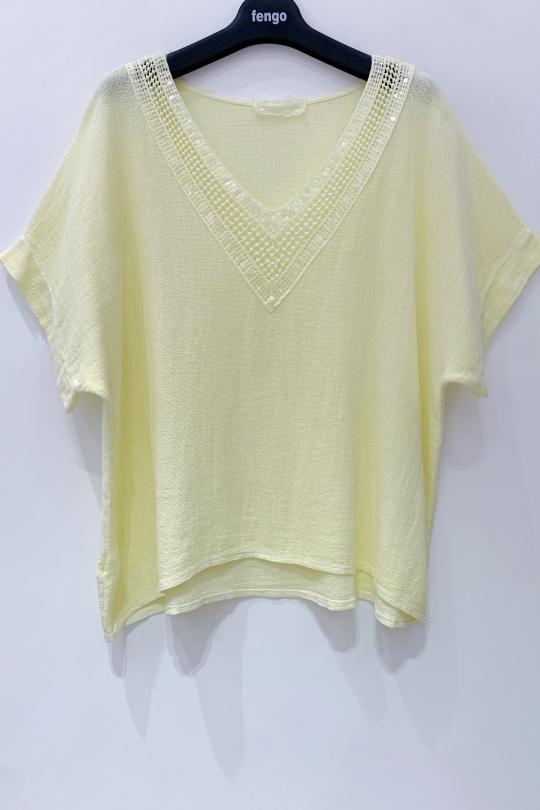 Tops Femme Fuchsia/Rose Pretty Collection BLOUSE-LC-SEQUINS Efashion Paris