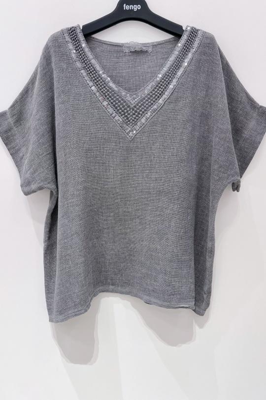 Tops Femme Fuchsia/Rose Pretty Collection BLOUSE-LC-SEQUINS Efashion Paris