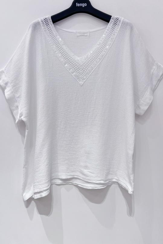 Tops Femme Fuchsia/Rose Pretty Collection BLOUSE-LC-SEQUINS Efashion Paris