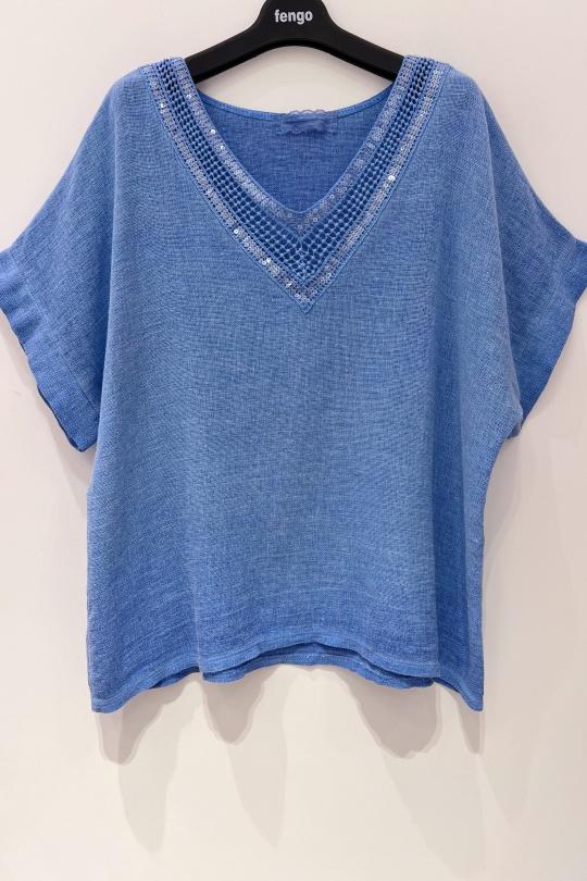 Tops Femme Fuchsia/Rose Pretty Collection BLOUSE-LC-SEQUINS Efashion Paris