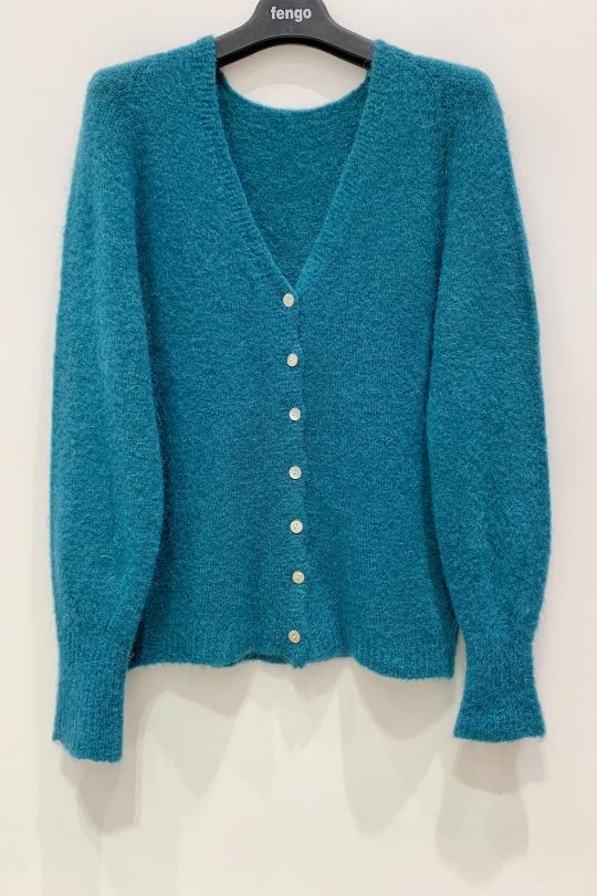 Cardigans Women White Pretty Collection GILET-MOHAIR-DOUX-3D Efashion Paris