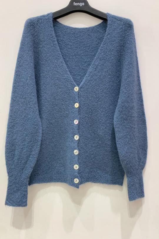 Cardigans Women White Pretty Collection GILET-MOHAIR-DOUX-3D Efashion Paris