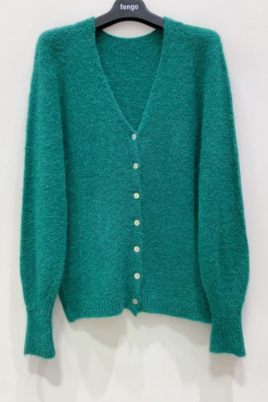 Cardigans Women White Pretty Collection GILET-MOHAIR-DOUX-3D Efashion Paris