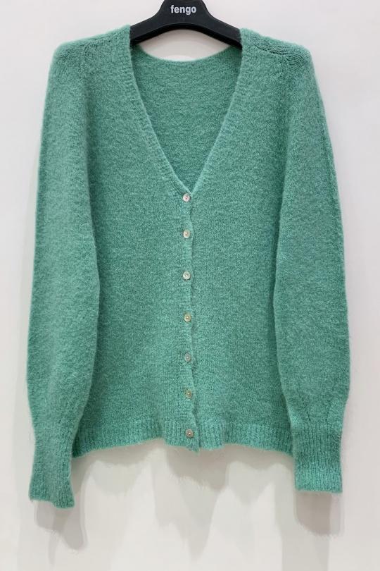 Cardigans Women White Pretty Collection GILET-MOHAIR-DOUX-3D Efashion Paris