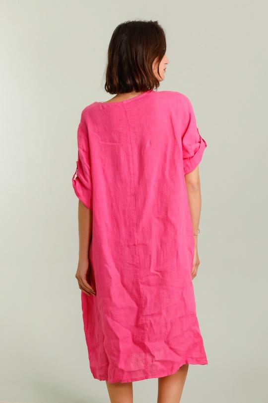 Robes mi-longues Femme Fuchsia/Rose Pretty Collection ROBE-LIN-2P Efashion Paris