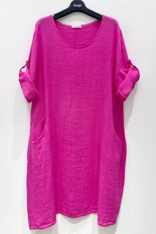 Robes mi-longues Femme Fuchsia/Rose Pretty Collection ROBE-LIN-2P Efashion Paris