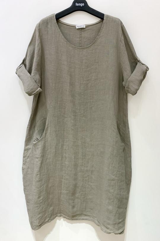 Robes mi-longues Femme Fuchsia/Rose Pretty Collection ROBE-LIN-2P Efashion Paris