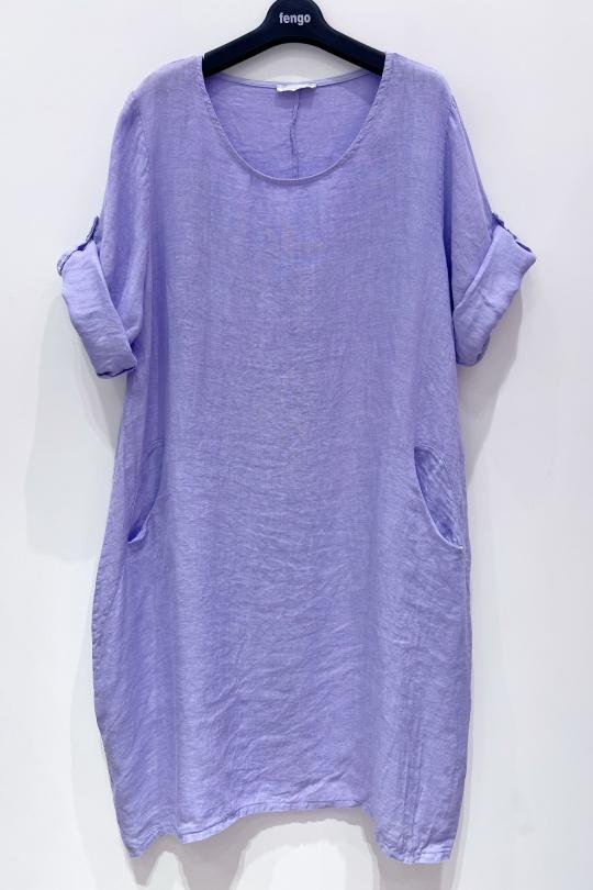 Robes mi-longues Femme Fuchsia/Rose Pretty Collection ROBE-LIN-2P Efashion Paris