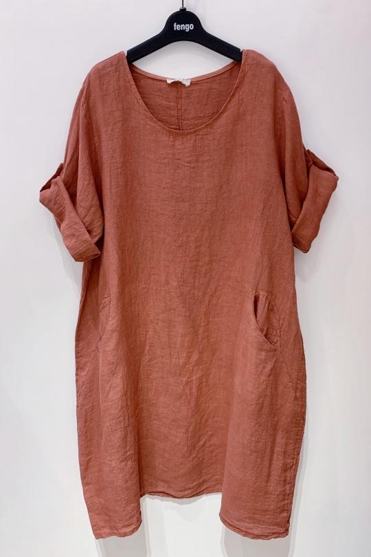 Robes mi-longues Femme Fuchsia/Rose Pretty Collection ROBE-LIN-2P Efashion Paris