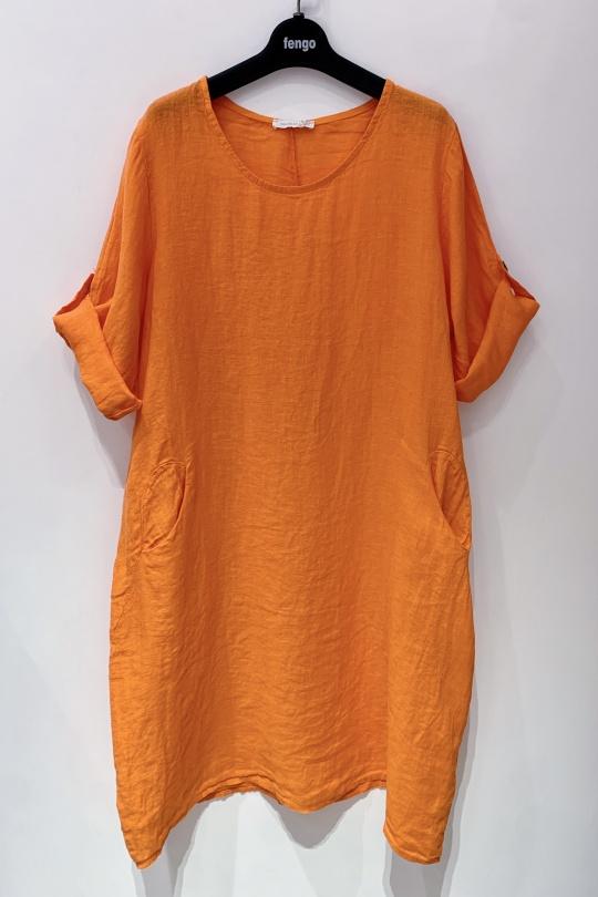 Robes mi-longues Femme Fuchsia/Rose Pretty Collection ROBE-LIN-2P Efashion Paris