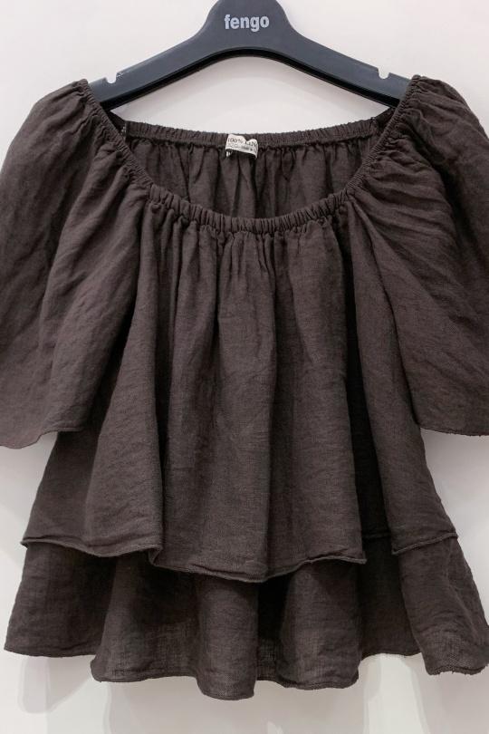 Tops Femme Chocolat Pretty Collection TOP-LIN-454 Efashion Paris