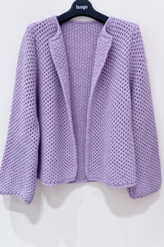 Cardigans Women Fuchsia/Pink Pretty Collection VESTE-LAINE-MOHAIR Efashion Paris