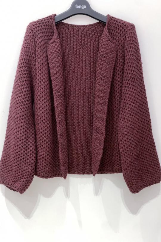 Cardigans Women Fuchsia/Pink Pretty Collection VESTE-LAINE-MOHAIR Efashion Paris