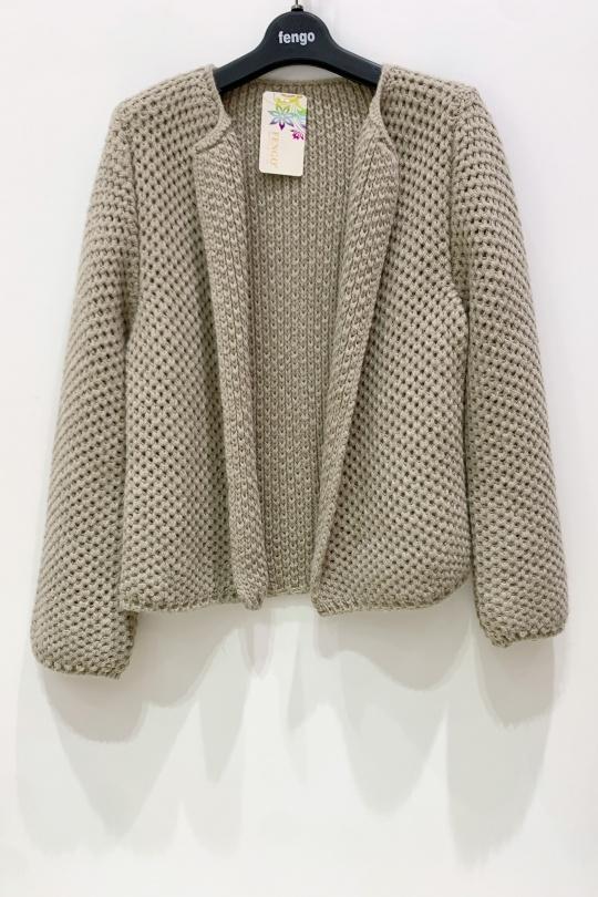 Cardigans Women Fuchsia/Pink Pretty Collection VESTE-LAINE-MOHAIR Efashion Paris