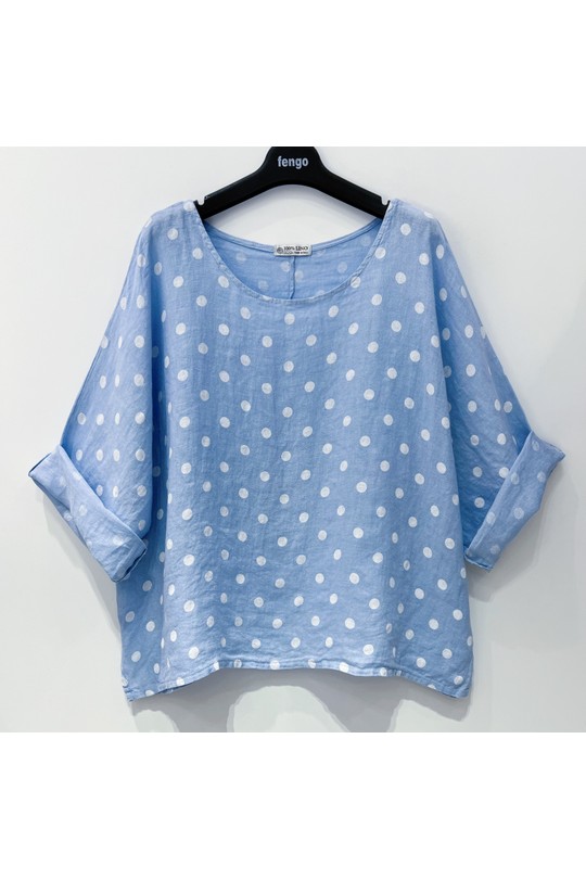 Tops Femme Bleu ciel Pretty Collection TOP-LIN-Layla1 Efashion Paris