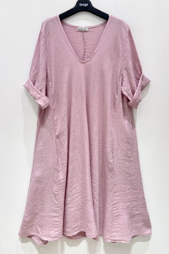 Robes mi-longues Femme Jaune pastel Pretty Collection ROBE-LIN-41A Efashion Paris