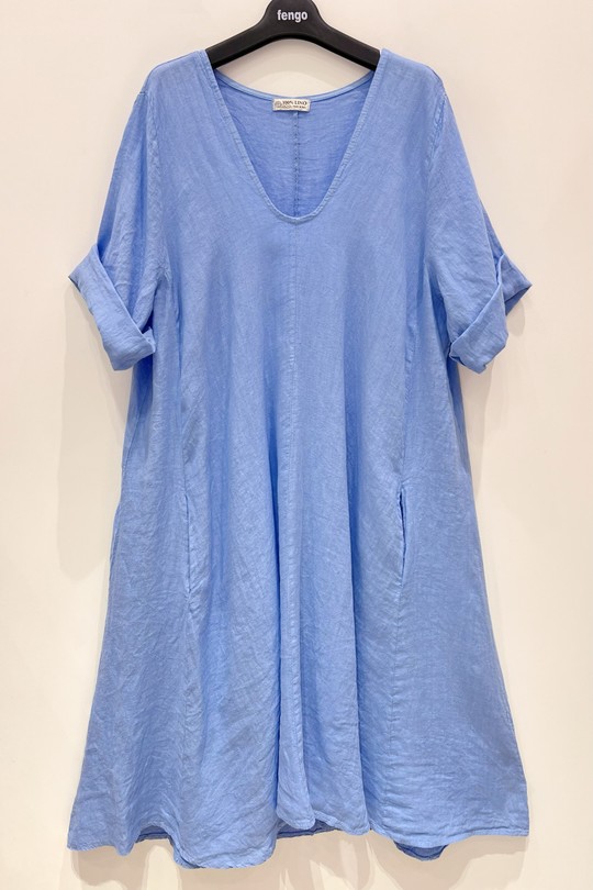 Robes mi-longues Femme Jaune pastel Pretty Collection ROBE-LIN-41A Efashion Paris