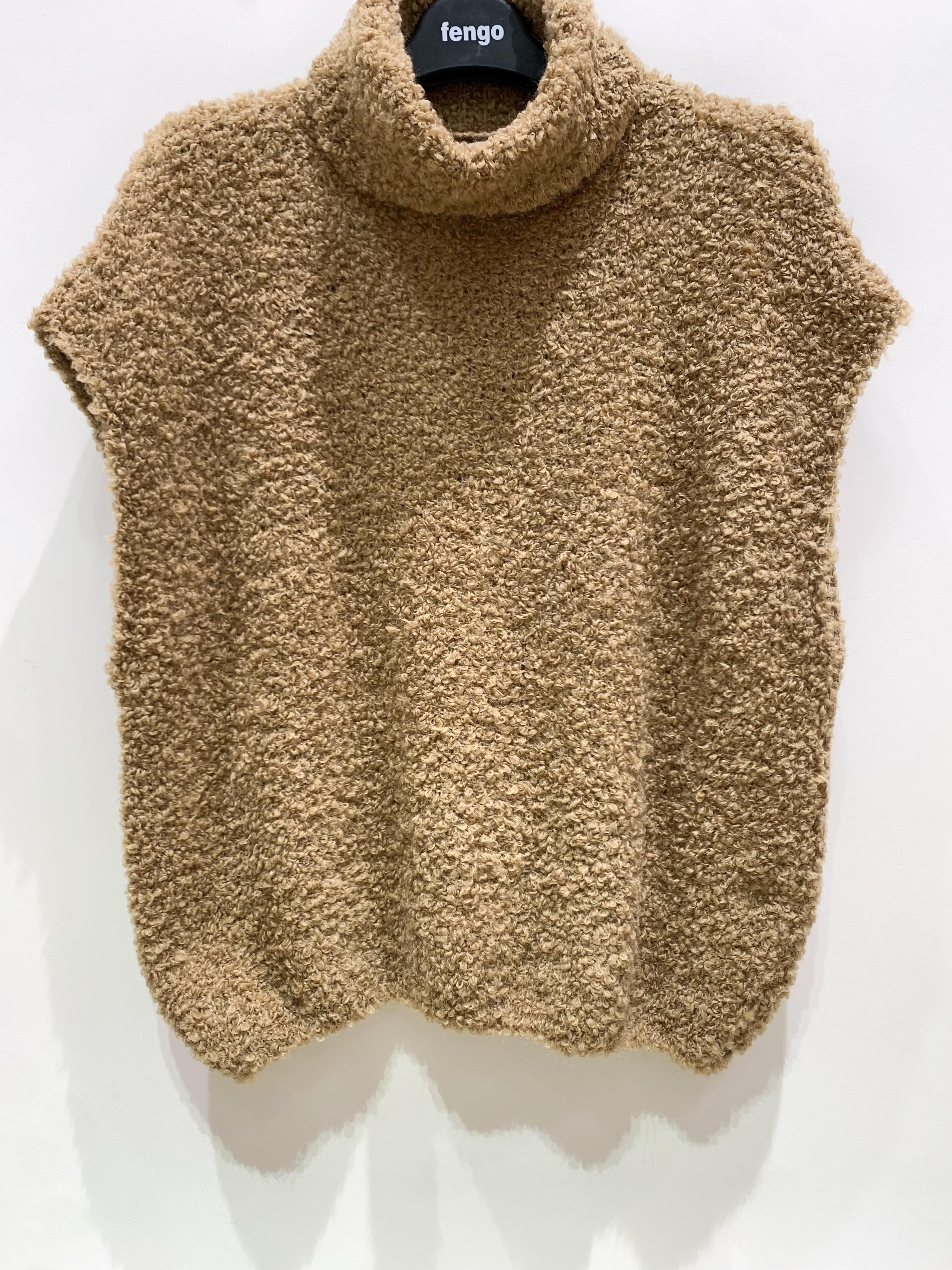 Pulls Femme Camel Pretty Collection PULL-BOUCLETTES-SANSMANCHES #c Efashion Paris