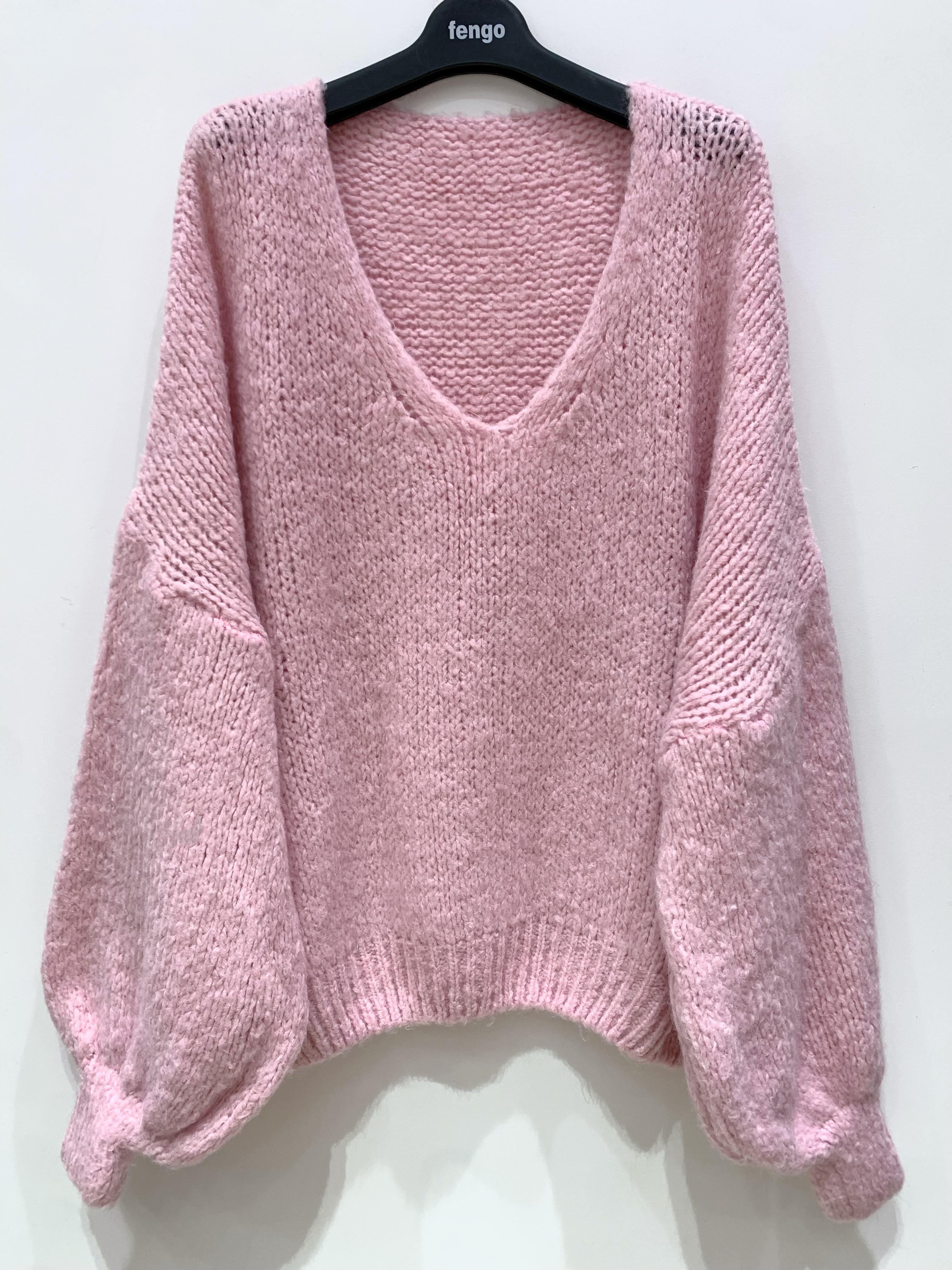 Pulls Femme Rose bonbon Pretty Collection PULL-LAINE-OVERSIZE-62-406 #c Efashion Paris