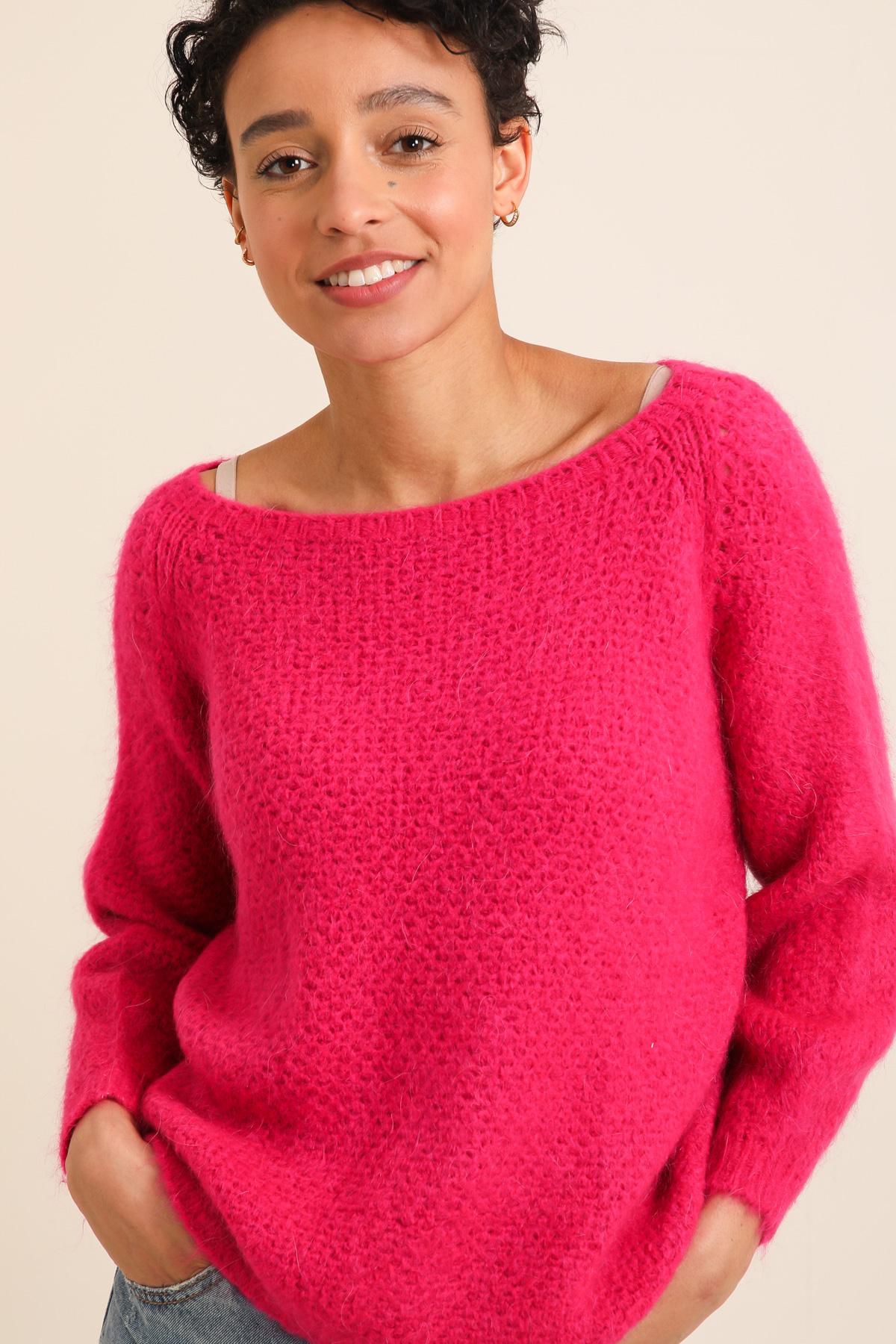 Pulls Femme Fuchsia/Rose Pretty Collection PULL-MOHAIR-024 #c Efashion Paris