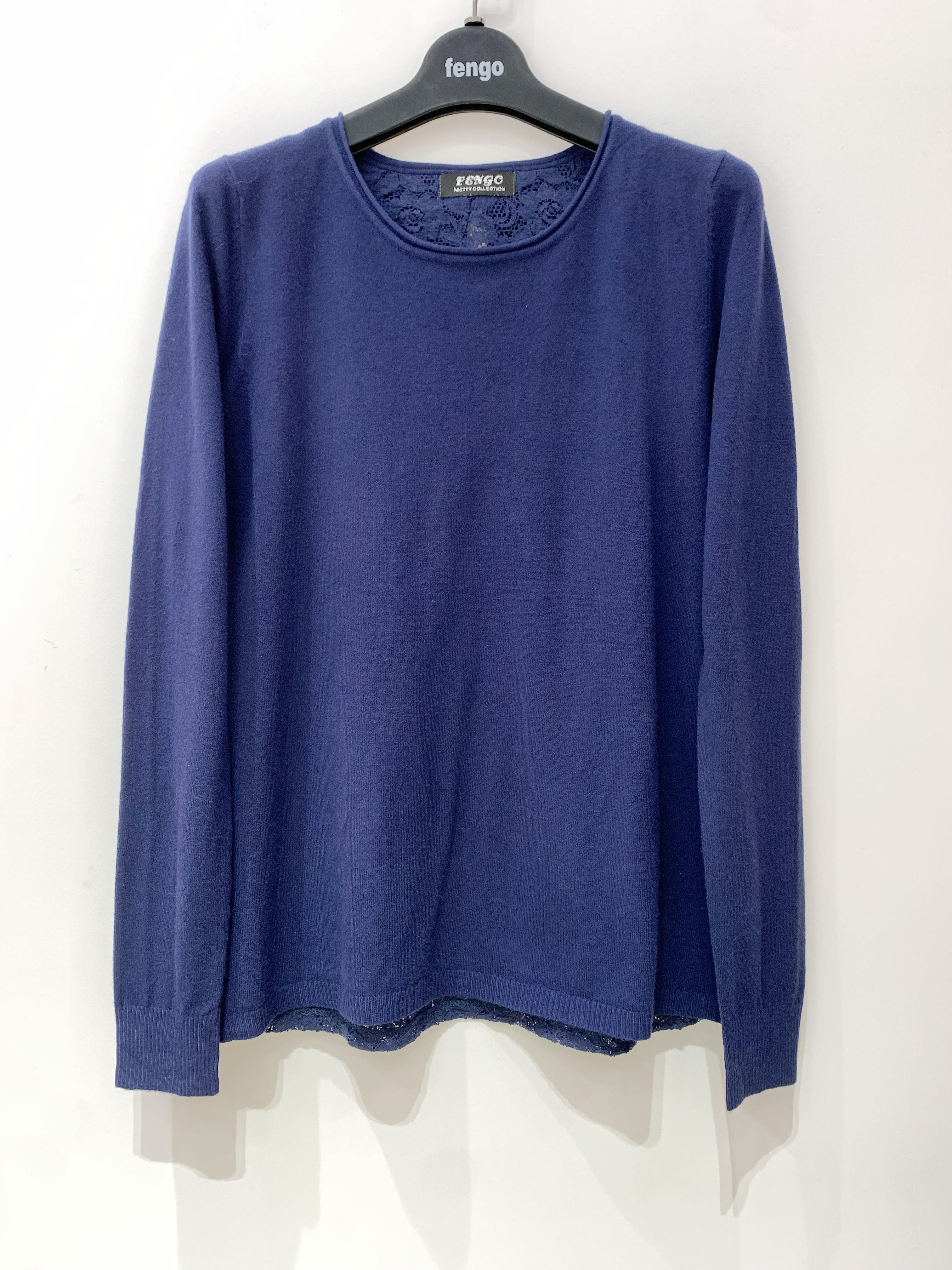 Pulls Femme Bleu marine Pretty Collection PULL-NOEUD-8252 #c Efashion Paris