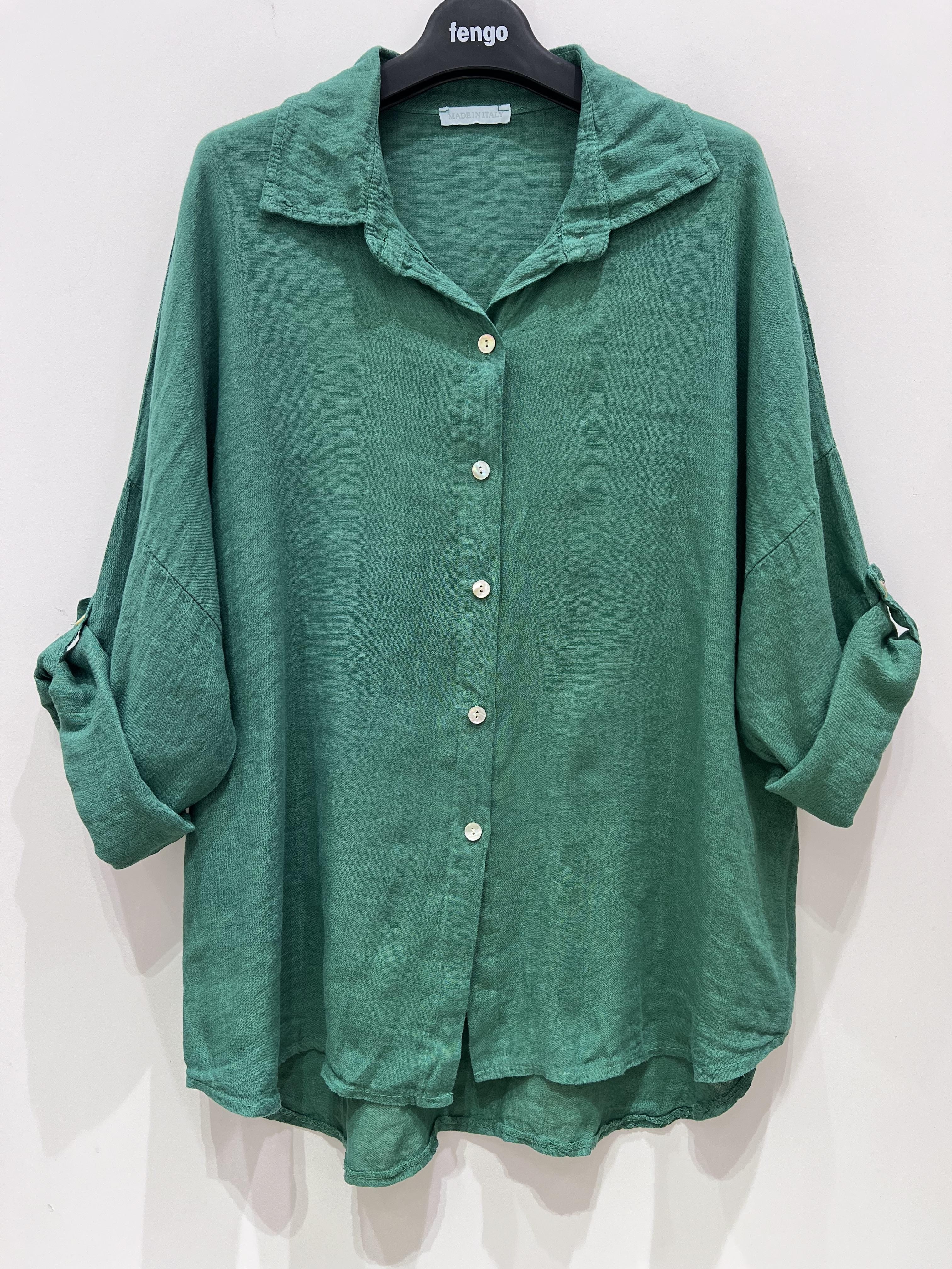 Chemises Femme Vert émeraude Pretty Collection CHEMISE-LIN-677 #c Efashion Paris