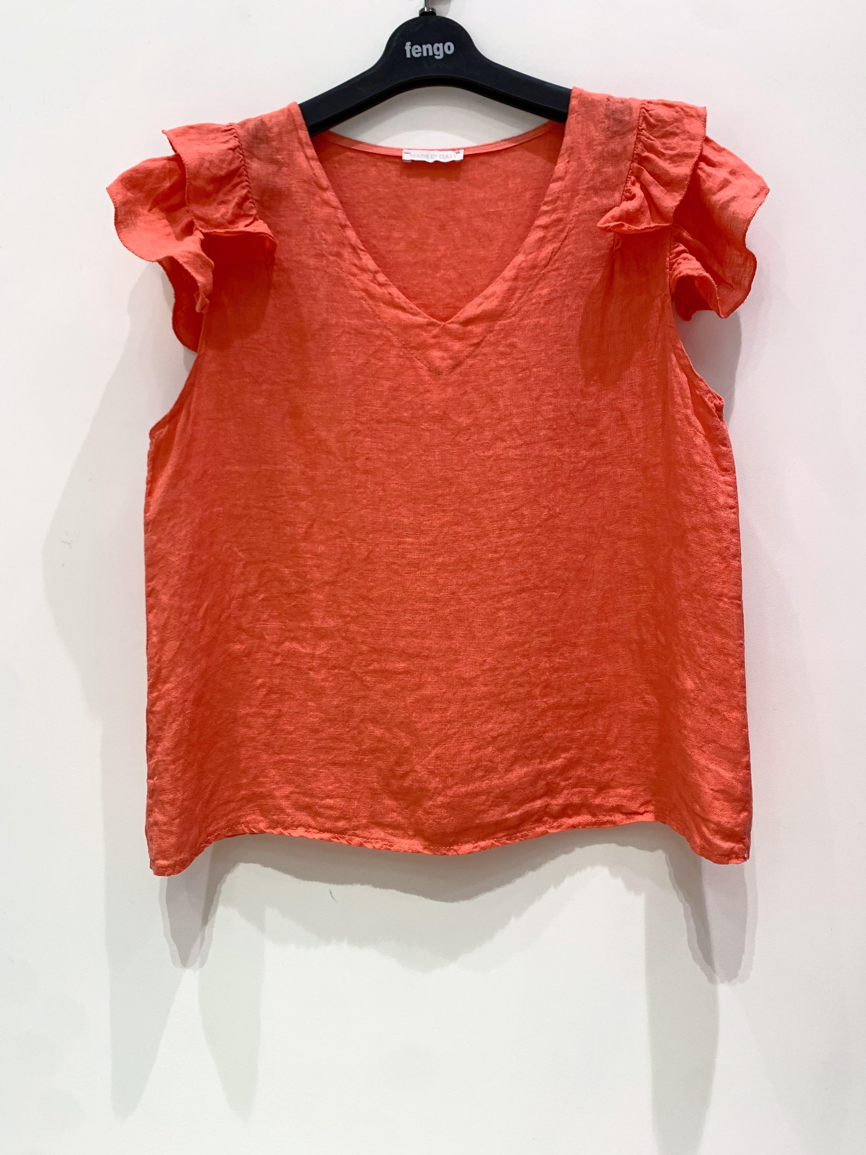 Tops Femme Corail Pretty Collection TOP-LIN-VOLANTS #c Efashion Paris