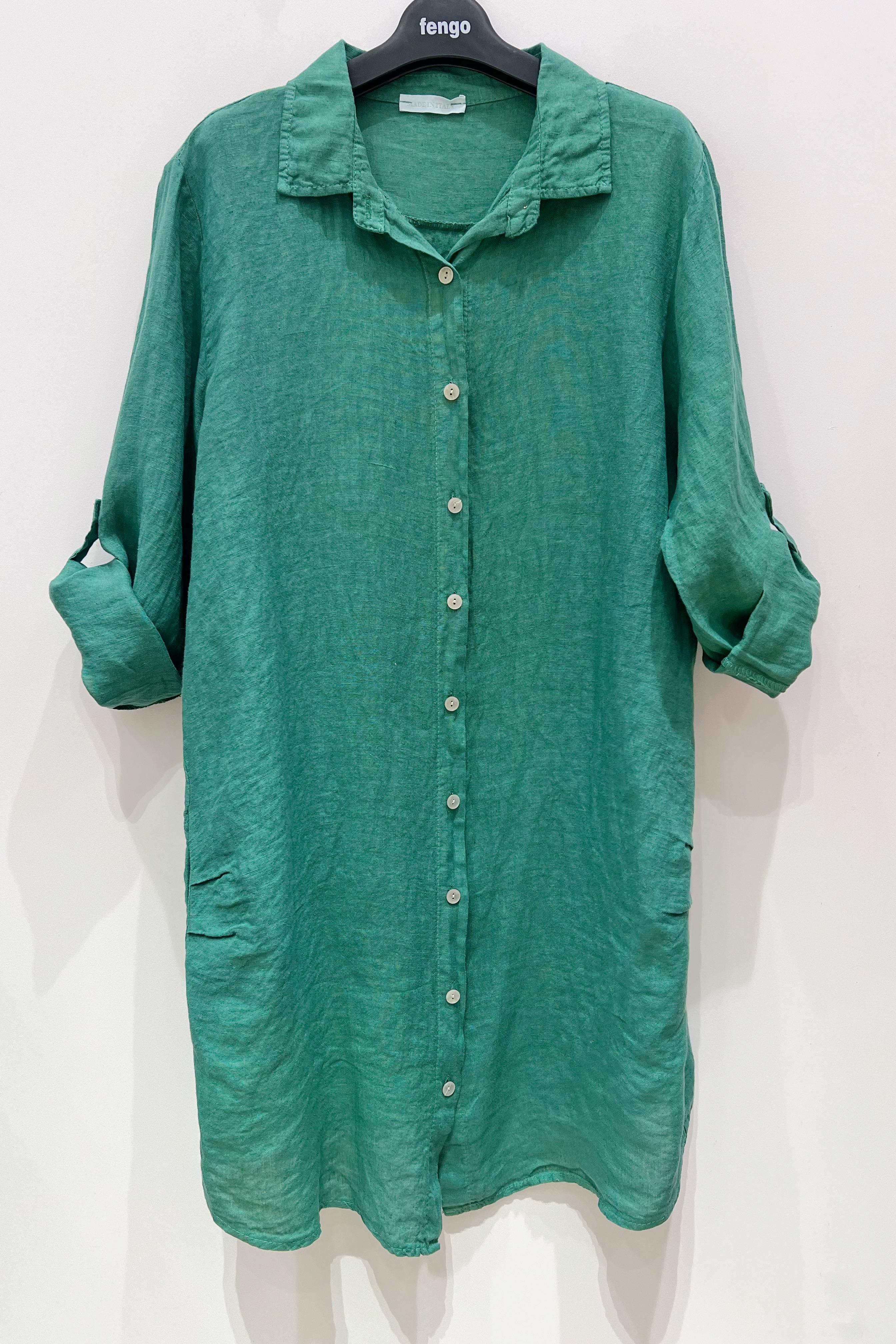 Chemises Femme Vert émeraude Pretty Collection CHEMISE-197LINO #c Efashion Paris