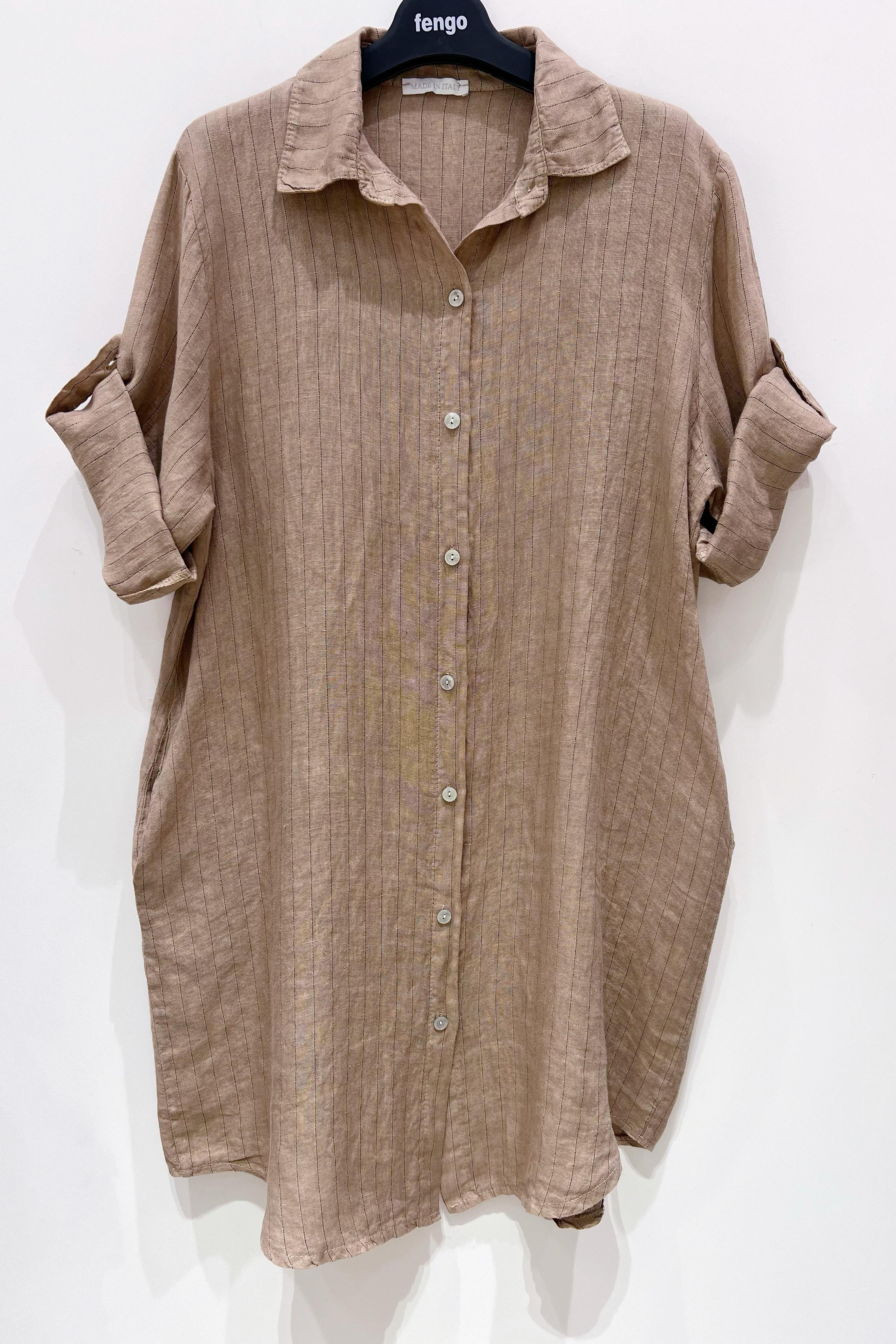 Chemises Femme Camel Pretty Collection CHEMISE-RAYÉE-LIN #c Efashion Paris