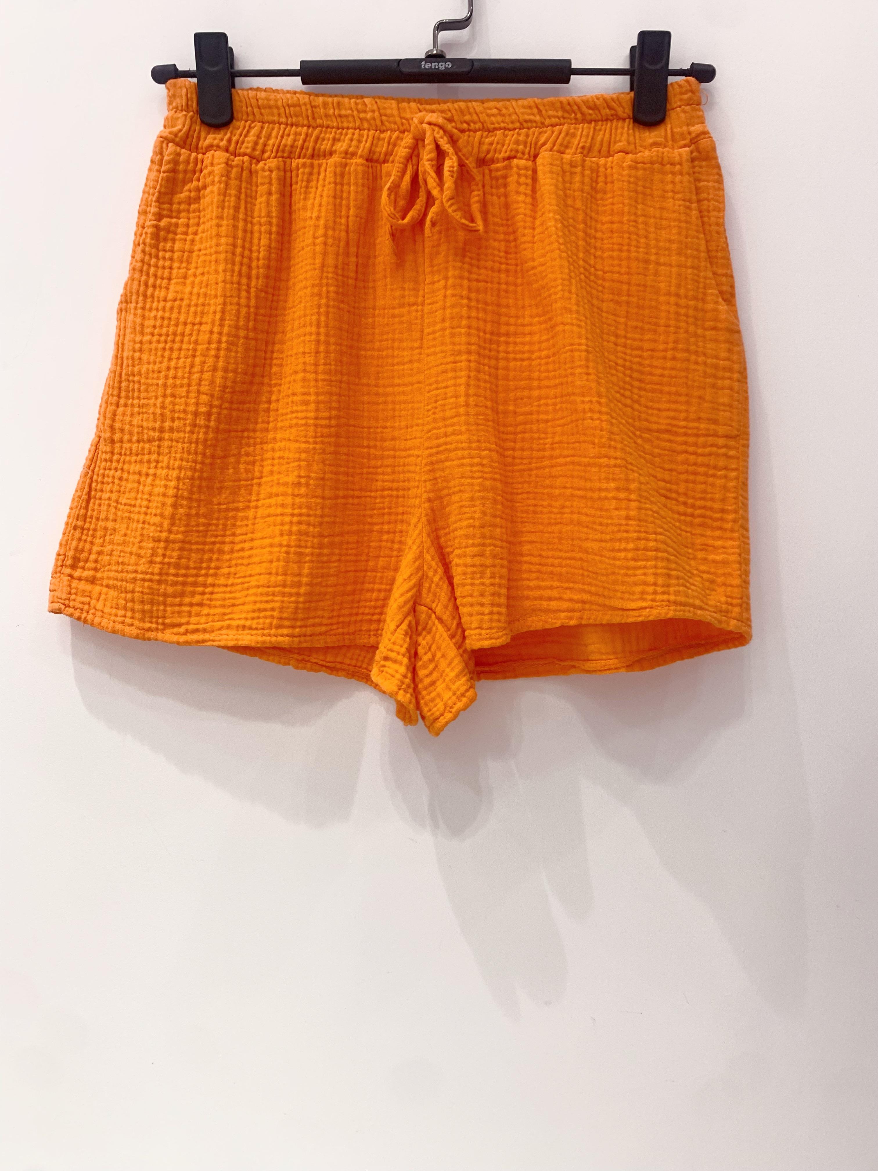 Shorts Femme Orange Pretty Collection SHORT-GAZE-COTON #c Efashion Paris