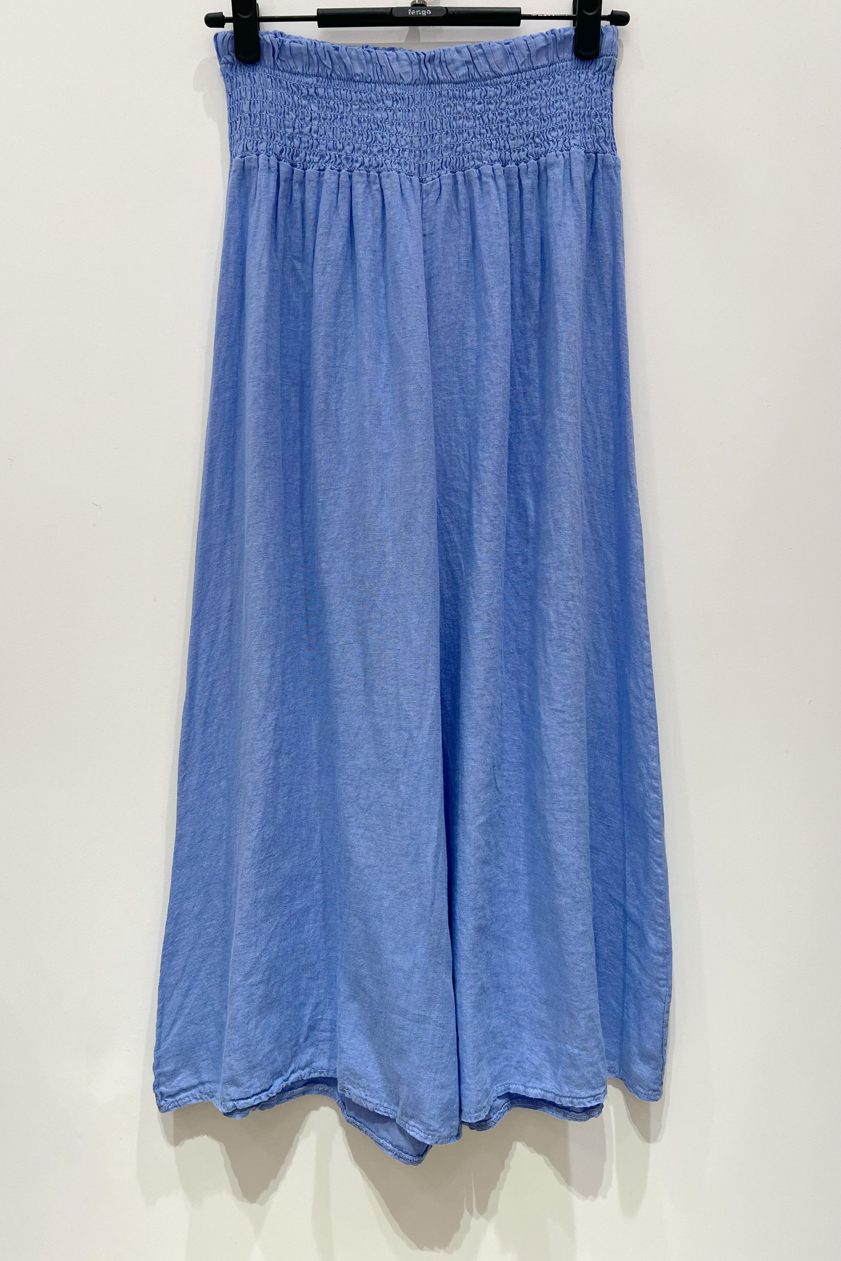 Pantalons Femme Bleu azur Pretty Collection PANTALON-LARGE-LIN771 #c Efashion Paris