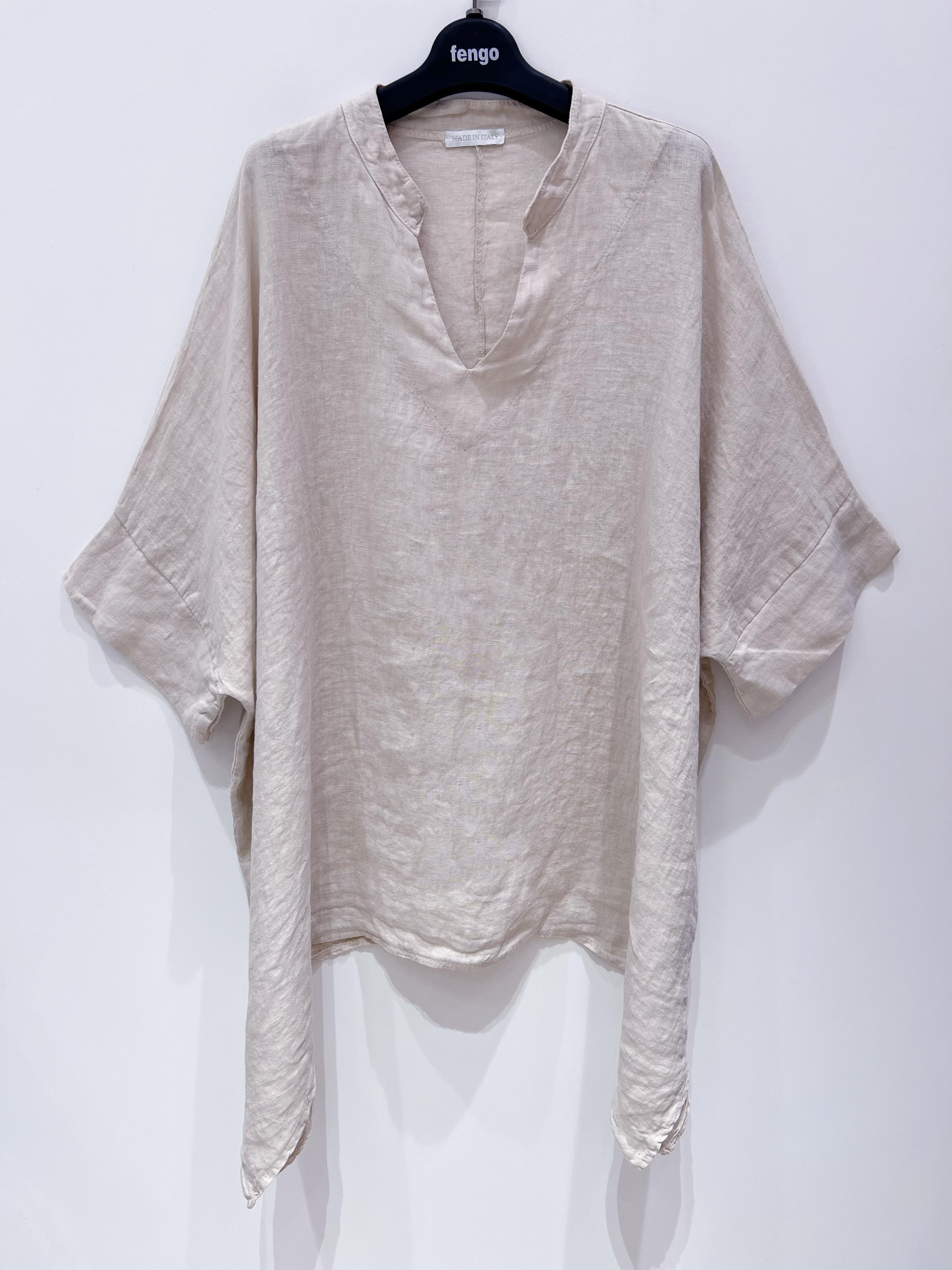 Tuniques Femme Beige Pretty Collection TUNIQUE-LIN-PALOMA #c Efashion Paris