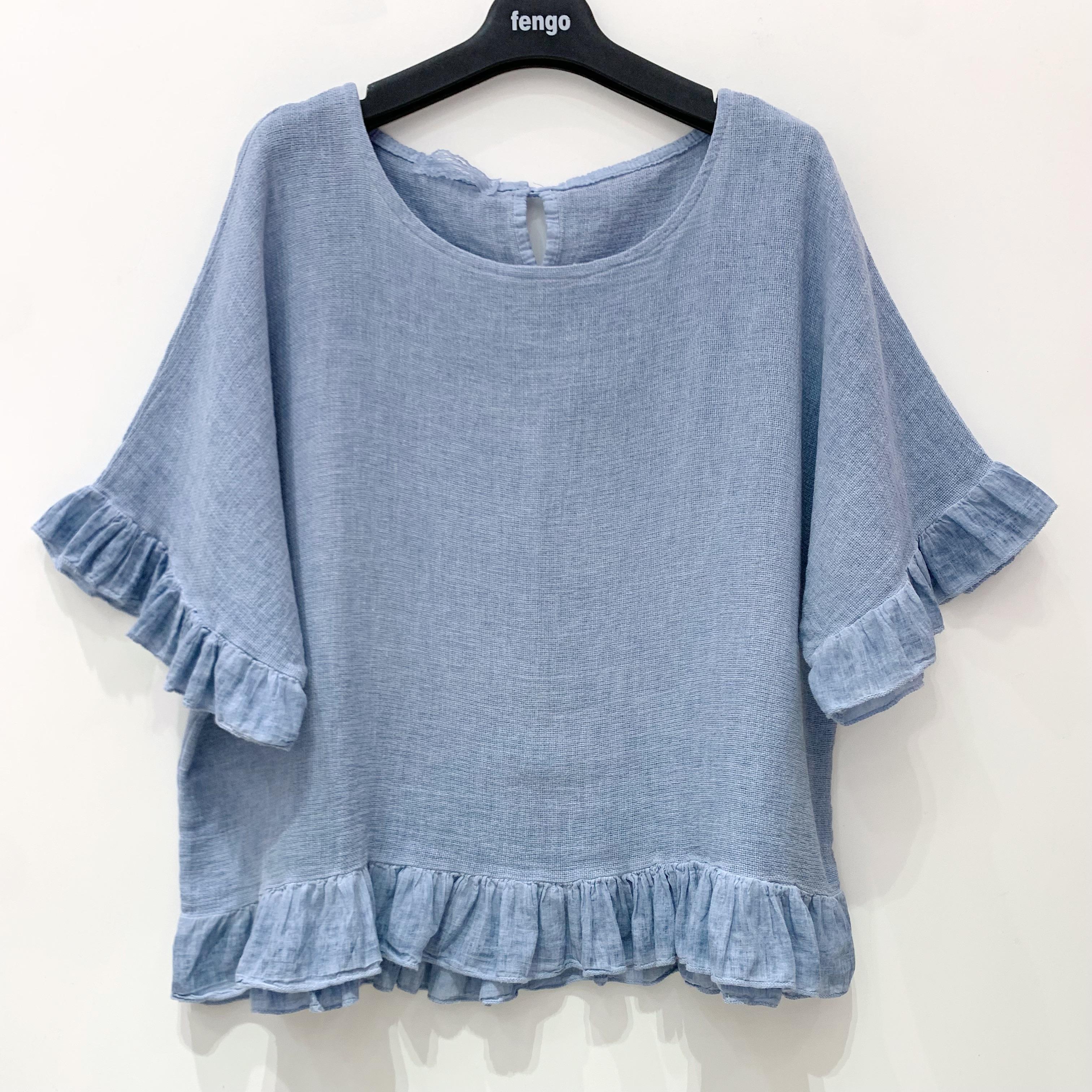 Blouses Femme Bleu jean Pretty Collection BLOUSE-LC-OLIVIA #c Efashion Paris