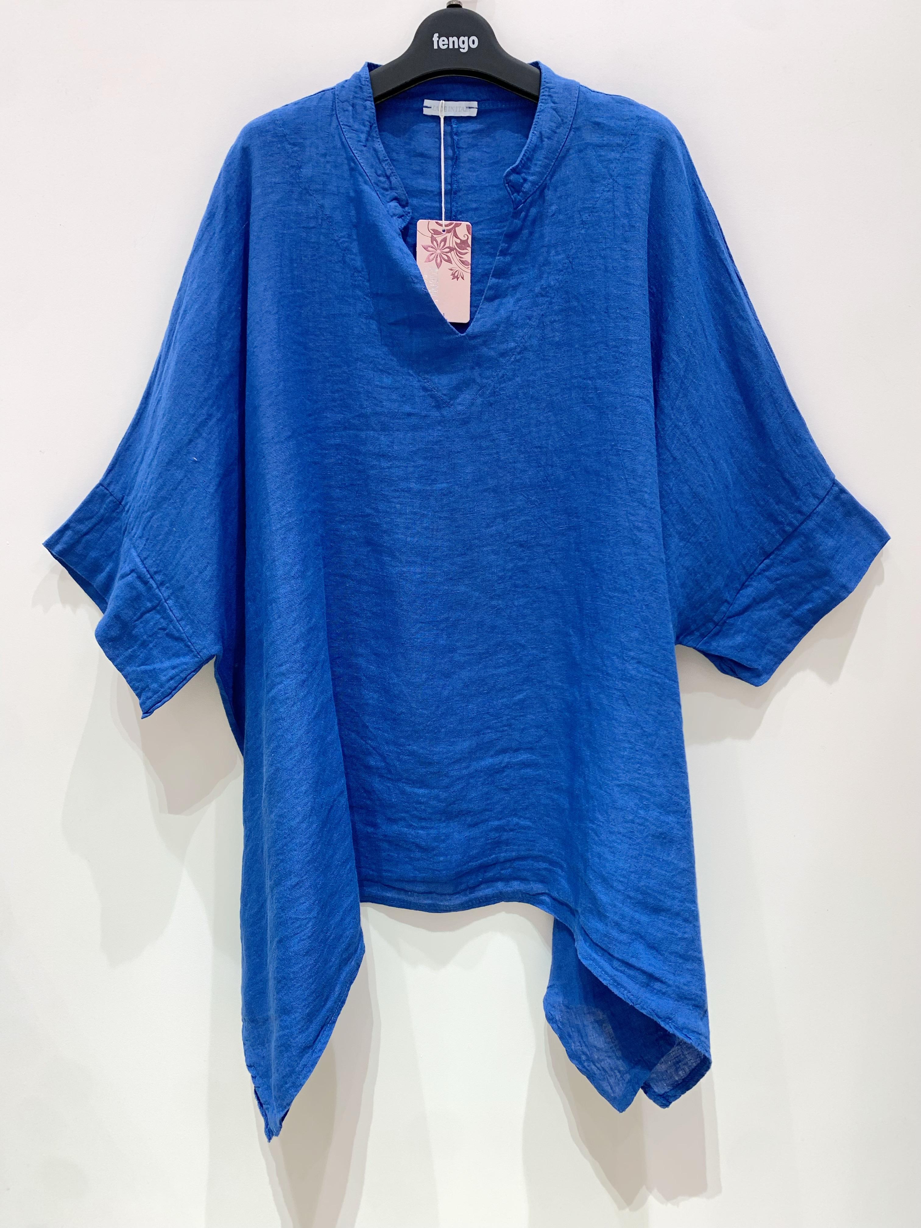 Tuniques Femme Bleu royal Pretty Collection TUNIQUE-LIN-PALOMA #c Efashion Paris