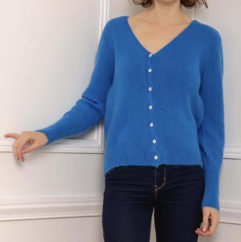 Cardigans Women White Pretty Collection GILET-MOHAIR-DOUX-3D #c Efashion Paris