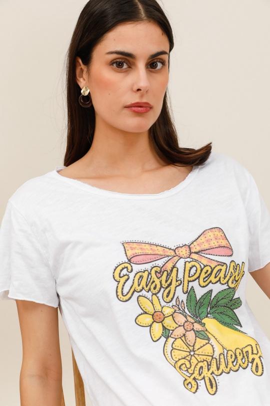 Camisetas Mujer White Nota bene 9061A1 Efashion Paris