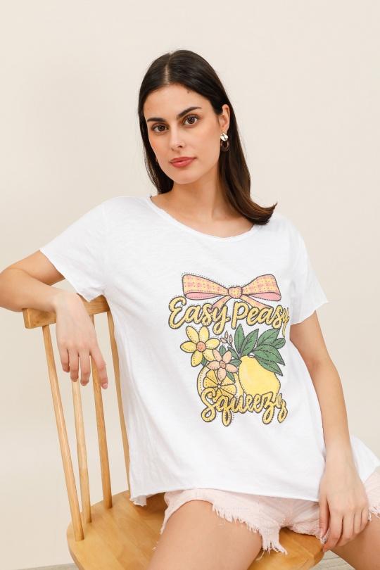 Camisetas Mujer White Nota bene 9061A1 Efashion Paris