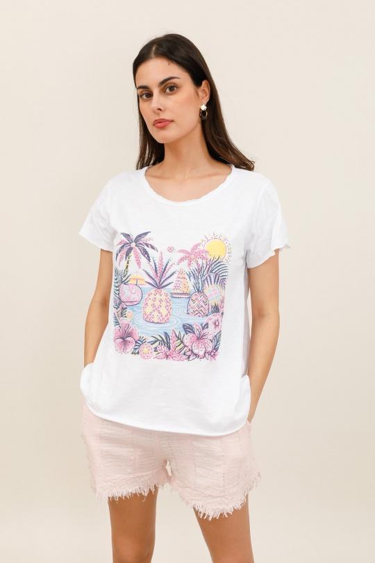 Camisetas Mujer White Nota bene 9061A7 Efashion Paris