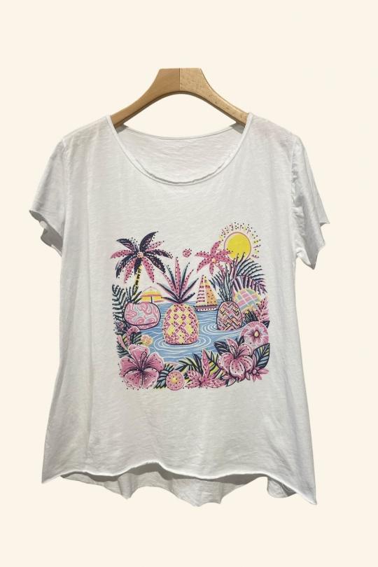 Camisetas Mujer White Nota bene 9061A7 Efashion Paris