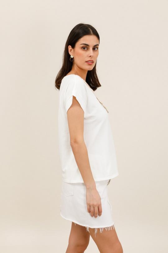 Camisetas Mujer White Nota bene 1557 Efashion Paris
