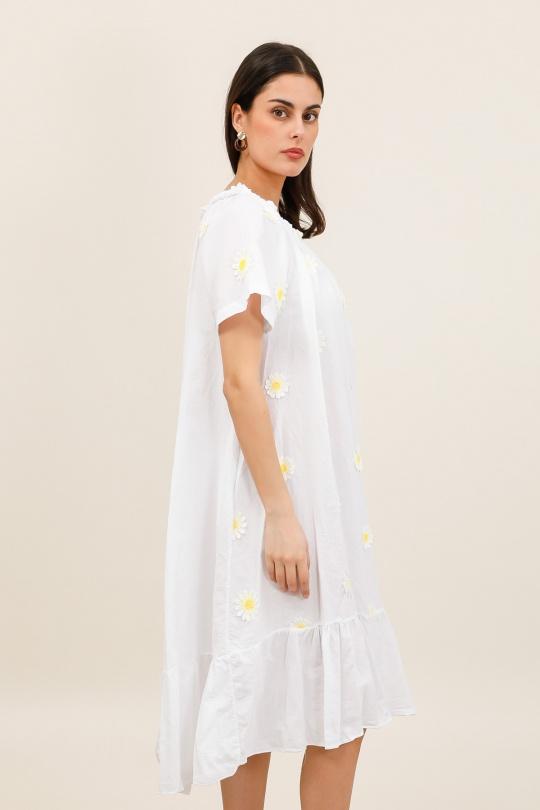 Vestidos a media pierna Mujer White Nota bene 72081 Efashion Paris