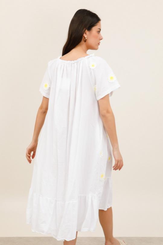 Vestidos a media pierna Mujer White Nota bene 72081 Efashion Paris